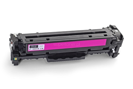 Toner do HP 305A CE413A Purpurowy / Magenta 2600 stron. Pasuje do drukarek Hewlett-Packard: HP Color LaserJet Pro 400 M451, M451dn, M451dw, M451nw. Markowy zamiennik Laser PRECISION®.