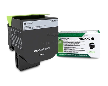 Oryginalny toner Lexmark 71B2XK0 do drukarek Lexmark CS517, Lexmark CS517de, Lexmark CX517, Lexmark CX517de. Toner zwrotny czarny o kodzie: 71B2XK0. Wydajność wynosi 8000 stron zgodnie z normą ISO/IEC 19798.