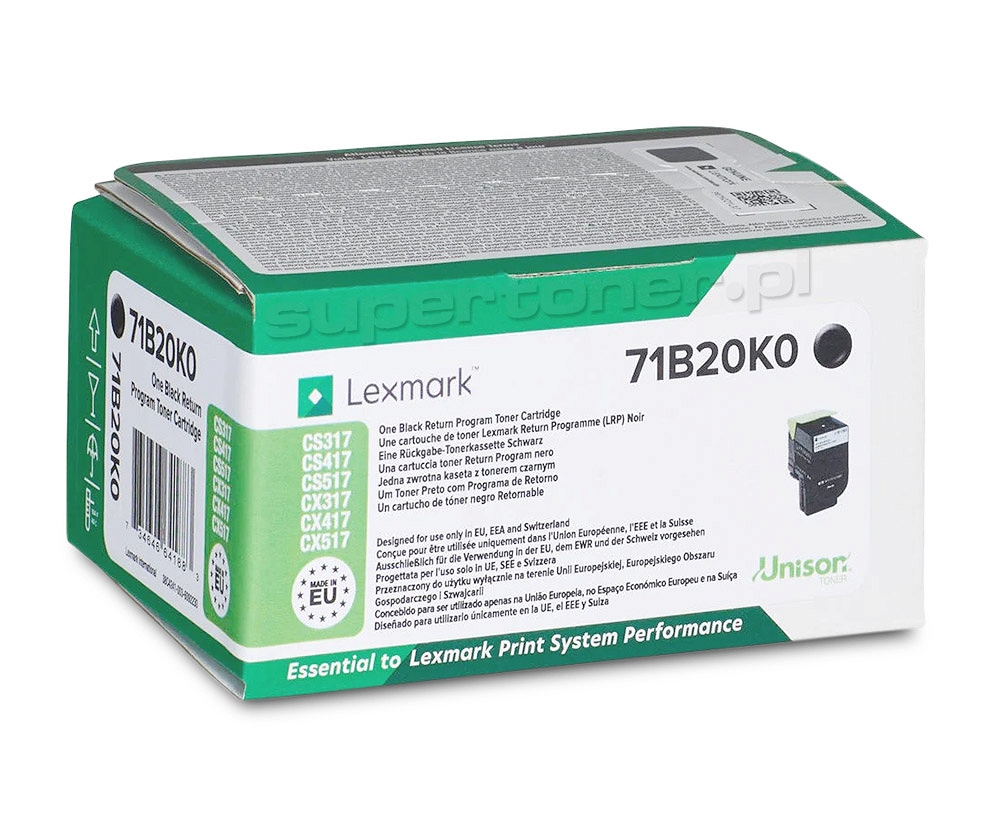 Toner Lexmark CS317 CS417 CS517 CX317 CX417 CX517 Czarny (71B20K0