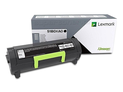 Oryginalny toner zwykły Lexmark MS517, Lexmark MS517dn, Lexmark MS617, Lexmark MS617dn, Lexmark MX517, Lexmark MX517de, Lexmark MX617, Lexmark MX617de (51B0XA0). Wydajność tonera 20000 stron wg normy ISO/IEC 19752.