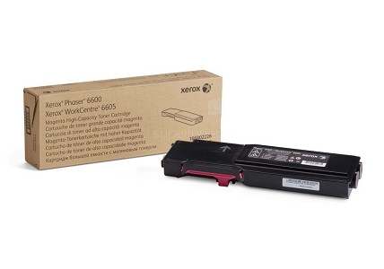 Oryginalny toner Xerox Phaser 6600 6600n 6600dn, Xerox WorkCentre (WC) 6605 6605n 6605dn Purpurowy / Magenta (106R02234). Wydajność wynosi 6000 stron zgodnie z normą ISO/IEC 19798.