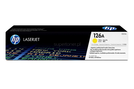 Oryginalny toner HP 126A CE312A Color LaserJet Pro CP1025 CP1025nw Pro 100 M175 M175a M175nw TopShot Pro M275 Żółty / Yellow (CE 312A, 126A) 1000 stron.