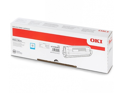 Oryginalny toner Oki MC873, Oki MC873dn, Oki MC873dnct, Oki MC873dnc, Oki MC873dnv, Oki MC873dnx, Oki MC883, Oki MC883dn, Oki MC883dnct, Oki MC883dnv cyan (45862816). Wydajnośc produktu wynosi 10000 stron.