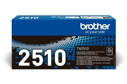 Oryginalny toner Brother do drukarek: Brother DCP-L2620, Brother DCP-L2620D, Brother DCP-L2620DW, Brother DCP-L2627, Brother DCP-L2627DW, Brother DCP-L2627DWE, Brother DCP-L2627DWXL, Brother DCP-L2660, Brother DCP-L2660DW, Brother HL-L2400, Brother HL-L2400DW, Brother HL-L2400DWE, Brother HL-L2445, Brother HL-L2445DW, Brother HL-L2447, Brother HL-L2447DW, Brother MFC-L2800, Brother MFC-L2800DW, Brother MFC-L2827, Brother MFC-L2827DW, Brother MFC-L2827DWXL, Brother MFC-L2860, Brother MFC-L2860DW, Brother MFC-L2860DWE. Toner czarny o kodzie TN2510 i wydajności 1200 stron.