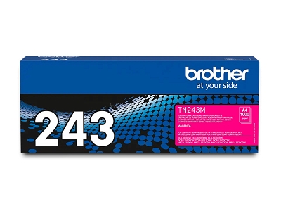 Oryginalny toner Brother TN243M (TN-243M) purpurowy (Magenta) do drukarek Brother DCP-L3510 DCP-L3510CDW DCP-L3517 DCP-L3517CDW DCP-L3550 DCP-L3550CDW HL-L3210 HL-L3210CW HL-L3230 HL-L3230CDW HL-L3270 HL-L3270CDW MFC-L3710 MFC-L3710CW MFC-L3730 MFC-L3730CDN MFC-L3730CDW MFC-L3750 MFC-L3750CDW MFC-L3770 MFC-L3770CDW. Toner czerwony o wydajności 1000 stron wg normy ISO/IEC 19798.