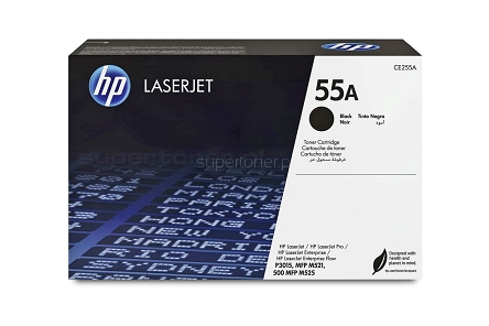 Oryginalny toner do drukarki HP LaserJet P3015 P3015d P3015dn P3015x, HP LaserJet Enterprise flow M525c 500 MFP M525dn MFP M525f , HP LaserJet Pro MFP M521dn M521dw (CE255A, HP 55A) 6000 stron.