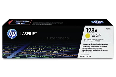 Oryginalny toner HP 128A CE322A do dryukarek HP Color LaserJet Pro CP1525, CP1525n, CP1525nw, CM1410 Series MFP, CM1415fn, CM1415fnw Żółty / Yellow (CE 322A, 128A) 1300 stron.