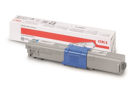 Oki 46508711 oryginalny toner cyan do drukarek Oki C332, Oki C332dn, Oki C332dnw i urządzeń wielofunkcyjnych Oki MC363, Oki MC363dn, Oki MC363dnw. Wydajność tonera wynosi 3000 stron według nowmy ISO/IEC 19798.