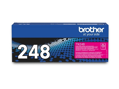 Oryginalny toner Brother Brother DCP-L3520 DCP-L3520CDW, Brother DCP-L3560 DCP-L3560CDW, Brother HL-L3220 HL-L3220CW, Brother HL-L8230 HL-L8230CDW, Brother HL-L8240 HL-L8240CDW, Brother MFC-L3740 MFC-L3740CDW, Brother MFC-L8340, MFC-L8340CDW, Brother MFC-L8390 MFC-L8390CDW Purpurowy / Magenta (TN-248M, TN248M). Wydajność 1000 stron.