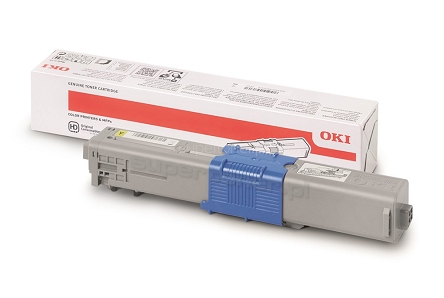 Oki 46508709 oryginalny toner żółty do drukarek Oki C332, Oki C332dn, Oki C332dnw i urządzeń wielofunkcyjnych Oki MC363, Oki MC363dn, Oki MC363dnw. Wydajność tonera wynosi 3000 stron według nowmy ISO/IEC 19798.