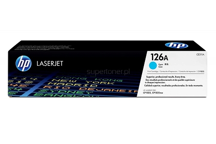 Oryginalny toner HP 126A CE311A Color LaserJet Pro CP1025 CP1025nw Pro 100 M175 M175a M175nw TopShot Pro M275 Błękitny / Cyan (CE 311A, 126A) 1000 stron.