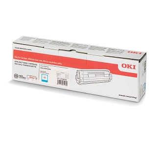 Oryginalny toner Oki C824, Oki C824n, Oki C824dn, Oki C834, Oki C834nw, Oki C834dnw, Oki C844, Oki C844dnw Cyan (47095703). Wydajność produktu wynosi 5000 stron.