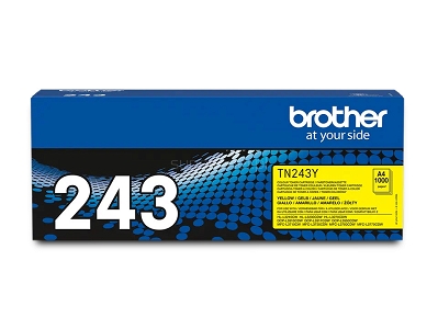 Oryginalny toner Brother TN243Y (TN-243Y) żółty (Yellow) do drukarek Brother DCP-L3510 DCP-L3510CDW DCP-L3517 DCP-L3517CDW DCP-L3550 DCP-L3550CDW HL-L3210 HL-L3210CW HL-L3230 HL-L3230CDW HL-L3270 HL-L3270CDW MFC-L3710 MFC-L3710CW MFC-L3730 MFC-L3730CDN MFC-L3730CDW MFC-L3750 MFC-L3750CDW MFC-L3770 MFC-L3770CDW. Toner żółty o wydajności 1000 stron wg normy ISO/IEC 19798.